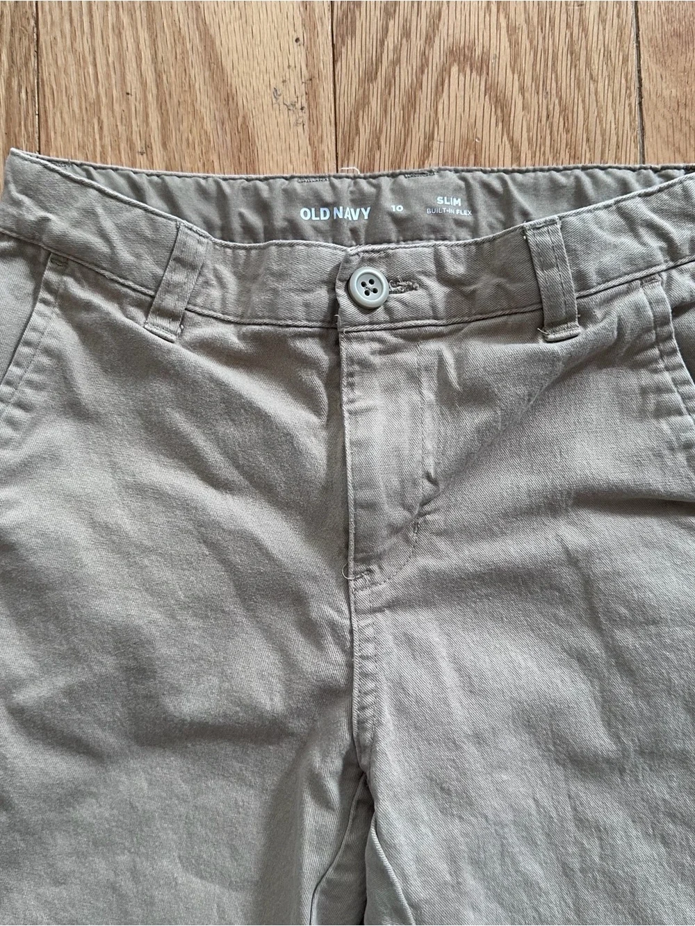 Bundle of 4 Old Navy boys chino slim school uniform pants beige size 10